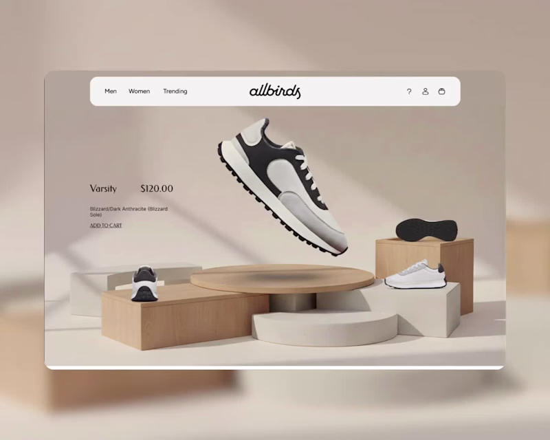 Cover image for Designed this product display for AllBirds Sneakers. Showing...