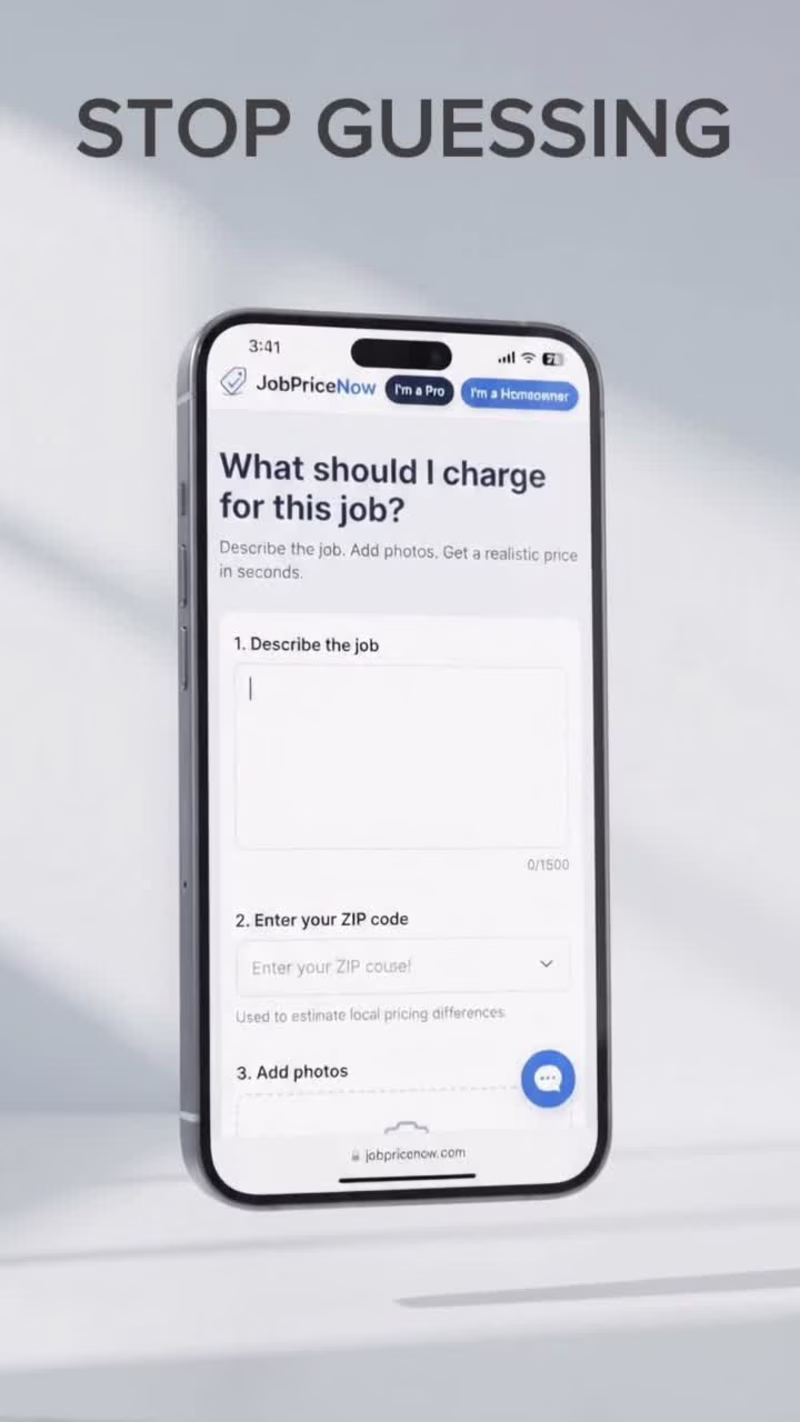 Cover image for JobPriceNow — AI Contractor Estimating