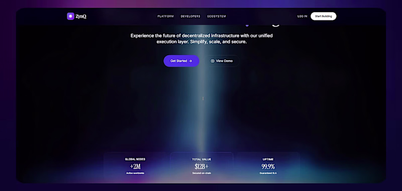 Cover image for ZynQ | Web3 UI/UX Design A clean, visual-first Web3 landing ...