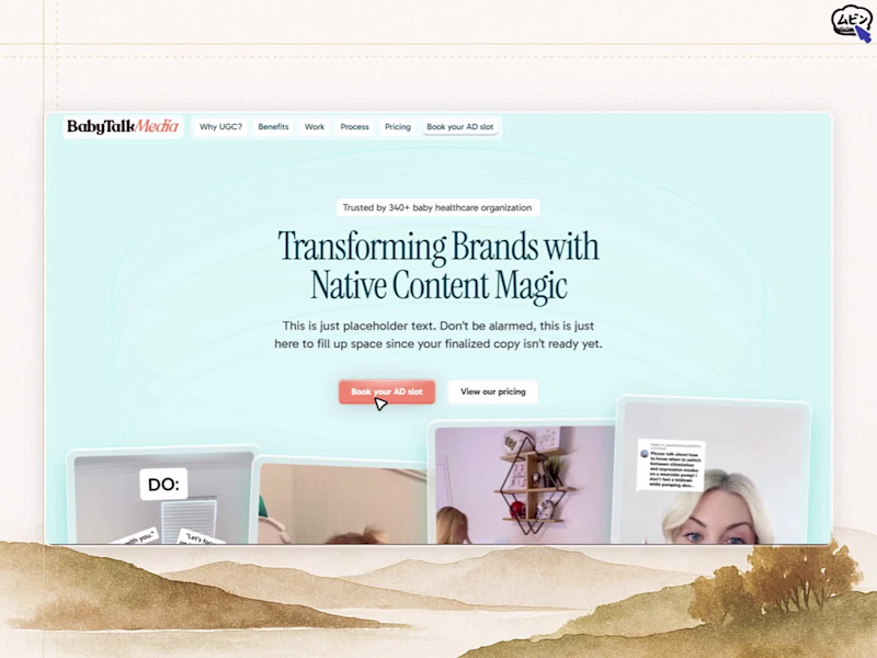 Cover image for UGC Agency Framer Landing Page for Baby Healthcare