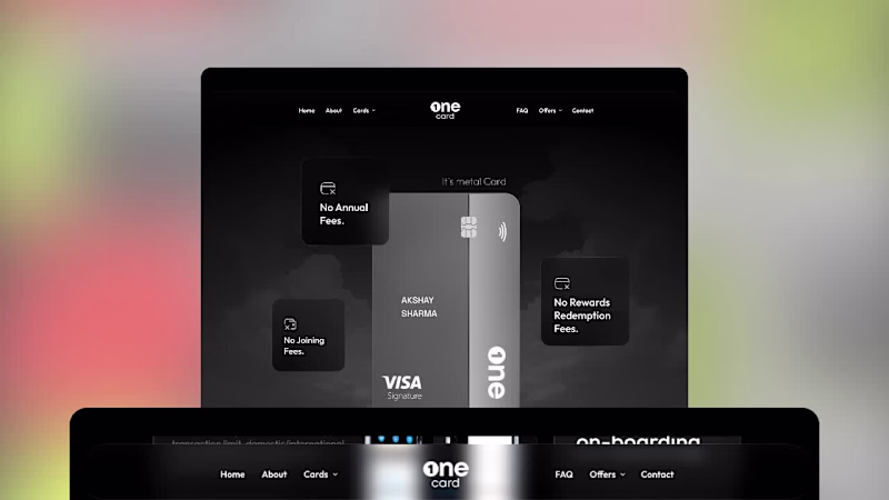 Cover image for "One Card" Website Redesign – Modern & User-Friendly UI/UX