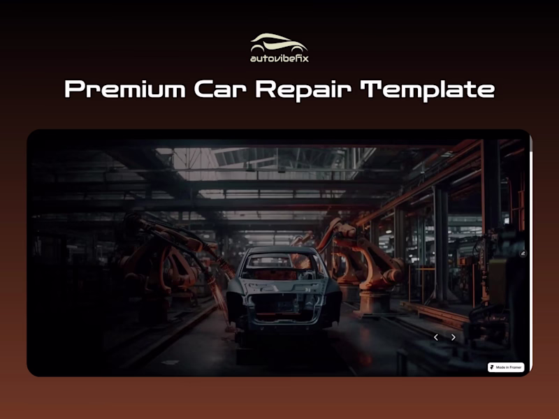 Cover image for AutoVibefix Premium Car Repair Framer