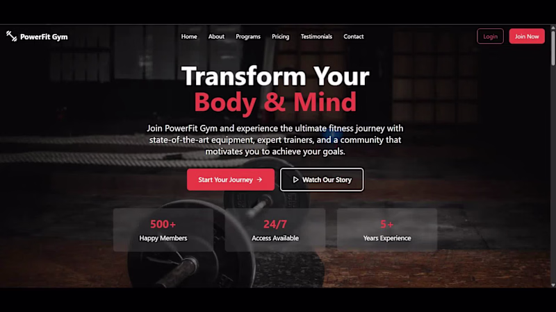Cover image for PowerFit Gym Website – Frontend Development (React + TypeScript)