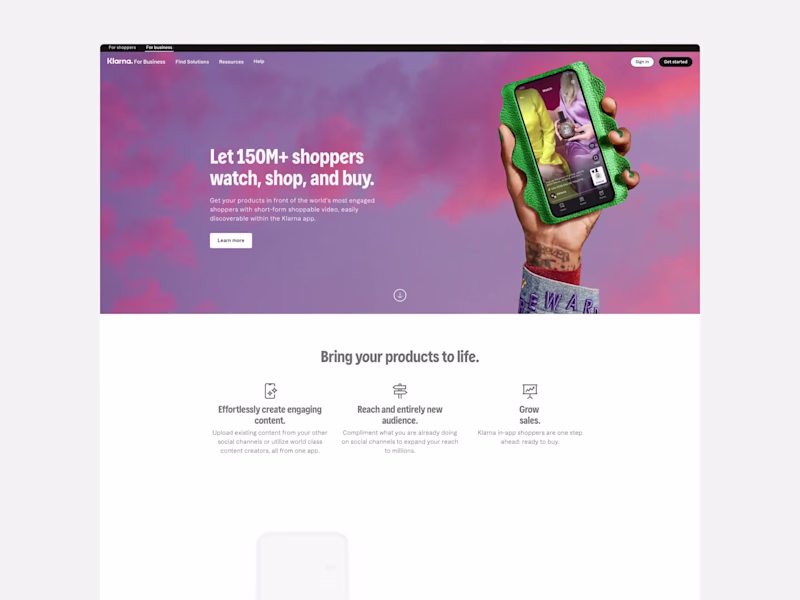 Cover image for Reimagining Klarna’s Shoppable Video Landing Page
