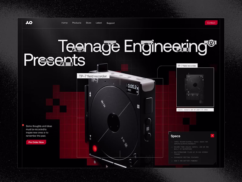 Cover image for TP-7 Field Recorder — Website
Capturing