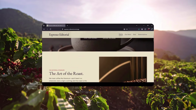 Cover image for Custom Headless Shopify Storefront for Espresso Editorial
