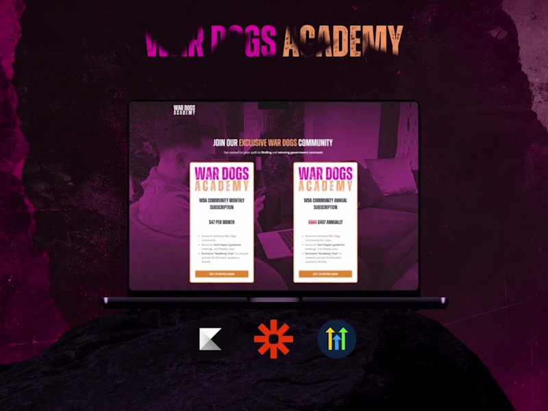 Cover image for War Dogs Academy | Website, CRM & Automation