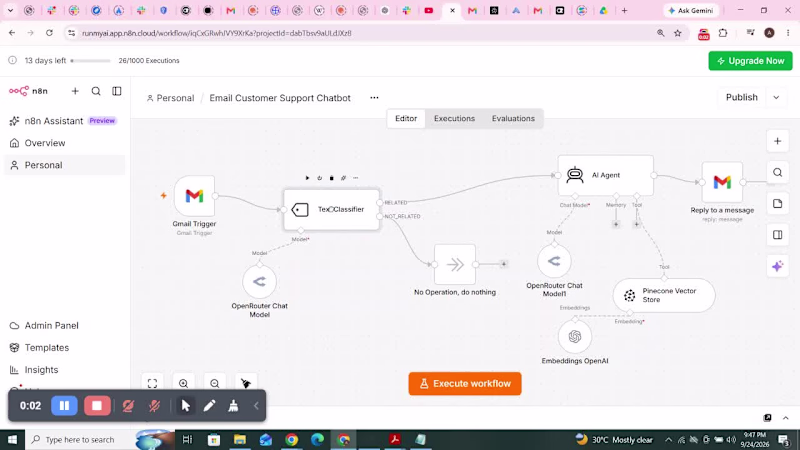 Cover image for AI Customer Support Automation | n8n Customer Email ↓ Classi...