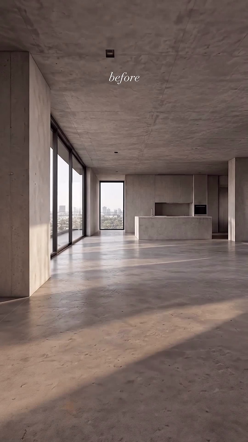 Cover image for AI Interior Transformation | Empty Space to Finished Home