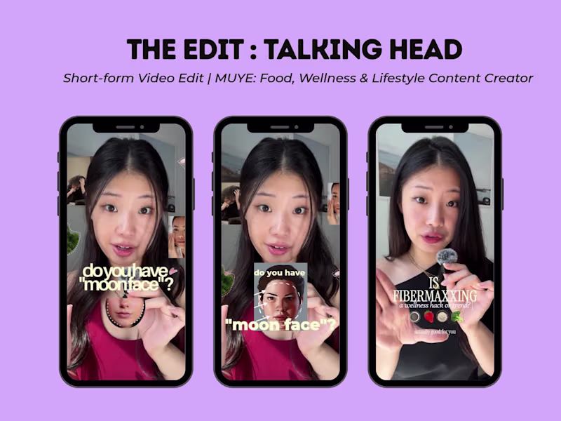 Cover image for Short-Form Video Editing for a wellness and food creator