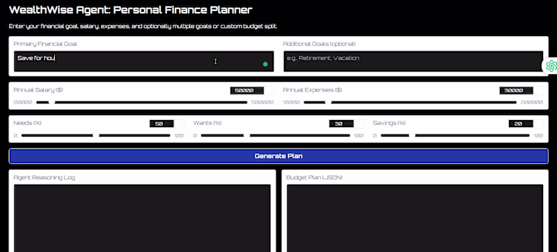 Cover image for I created WealthWise Agent, a smart personal finance planner...