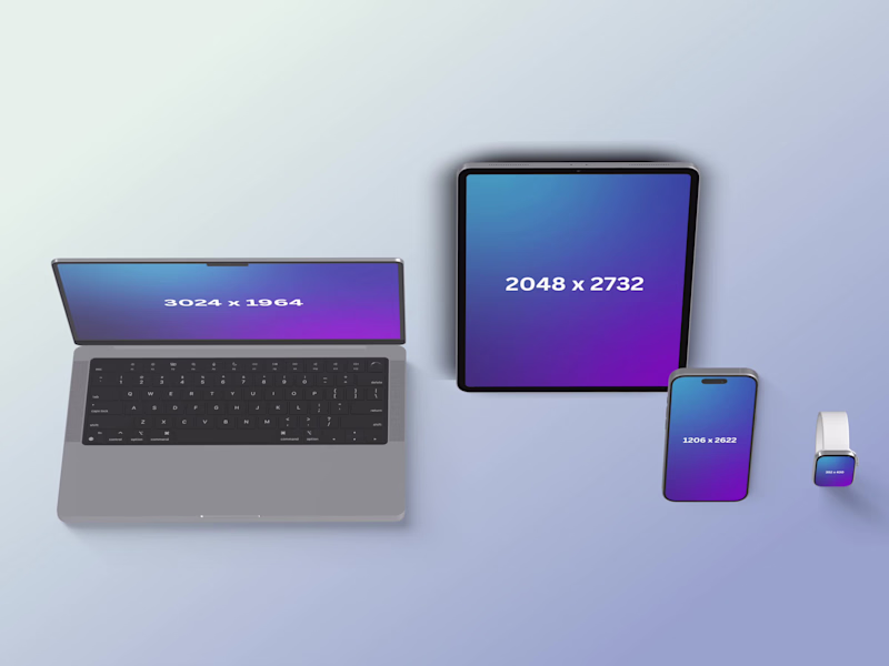 Cover image for apple devices 3d mockup.