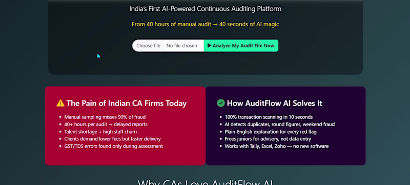 Cover image for I’m excited to share AuditFlow AI – AI-powered continuous au...