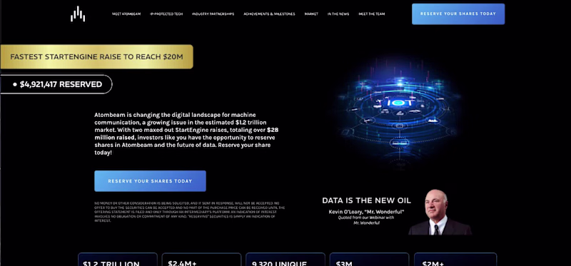 Cover image for One of my previous returning clients, Atombeam, raised multi...