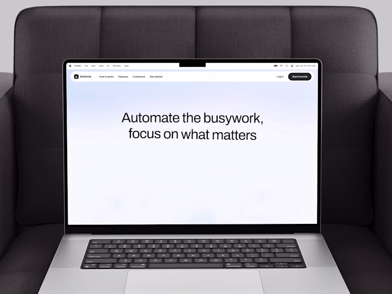 Cover image for Automa - AI Workflow Automation Landing Page Design