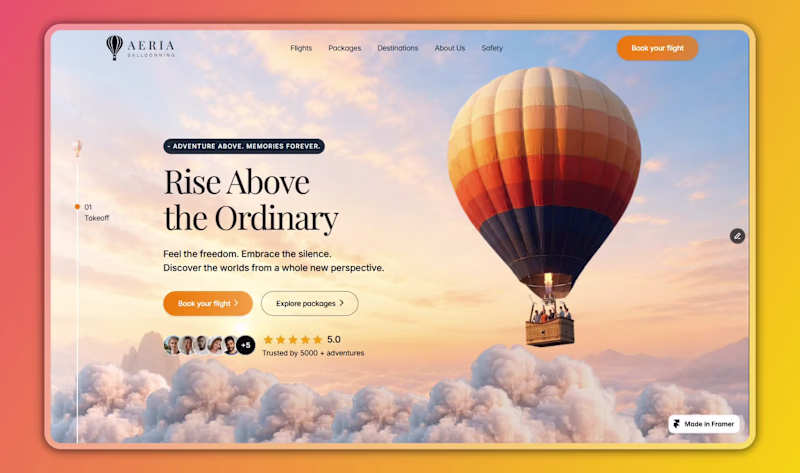 Cover image for Professional Landing Page Design for AERIA Ballooning