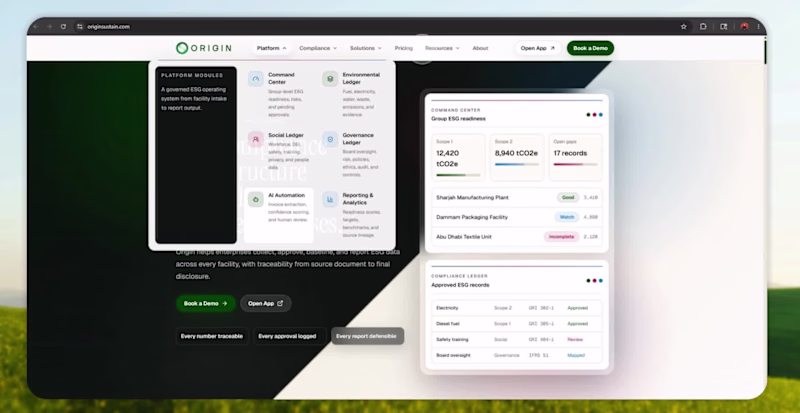 Cover image for Landing Page for Origin -