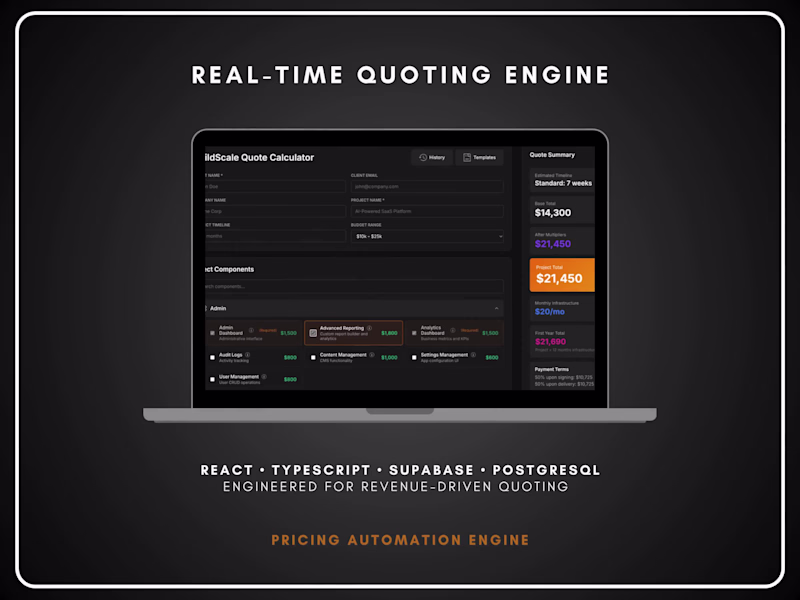 Cover image for Real-Time Quoting Engine Development