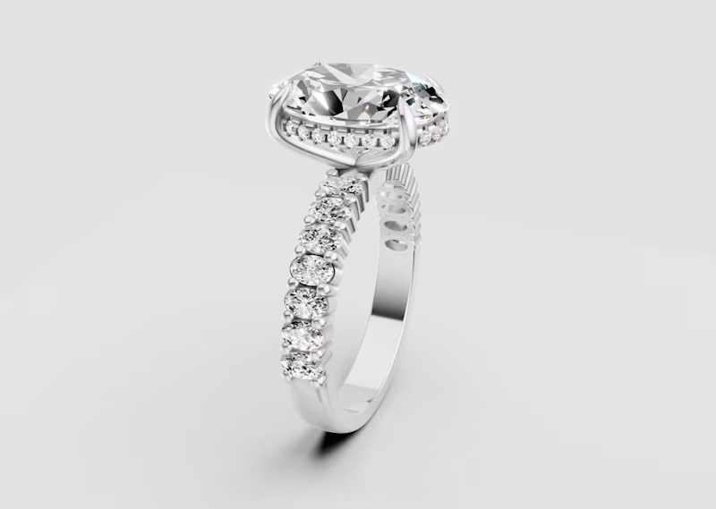 Cover image for Photorealistic 3ct Oval Engagement Ring 3D Visualization for...