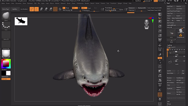 Cover image for Stylized Shark — ZBrush Creature Sculpt