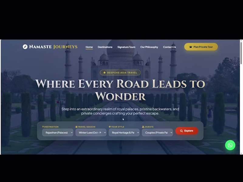 Cover image for Namaste Journeys — Luxury Destination-Focused