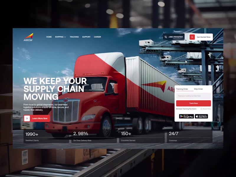 Cover image for Logistics Website Landing Page –