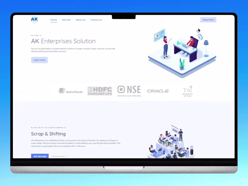 Cover image for Business website built with React