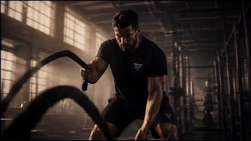 Cover image for Cinematic fitness commercial. Focused on