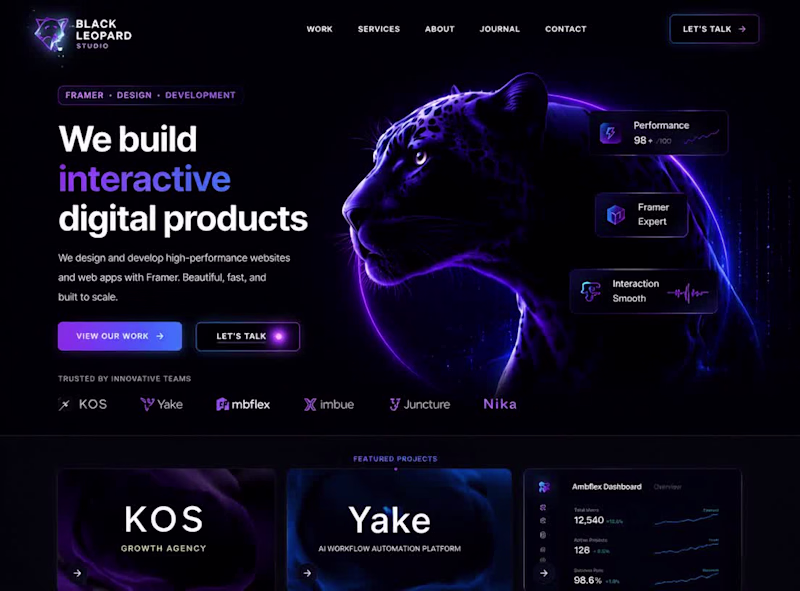 Cover image for Hero Section Motion Design for Black Leopard Studio