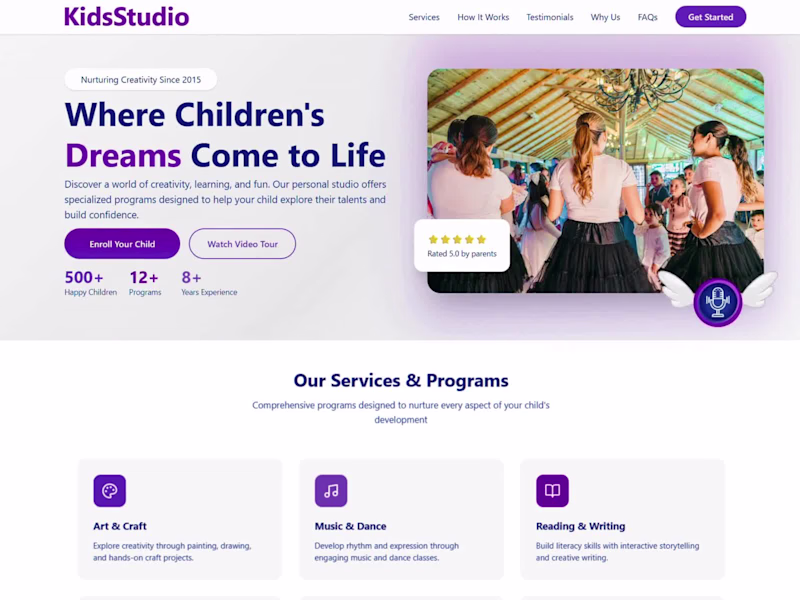 Cover image for KidsStudio Website Design/Protoype