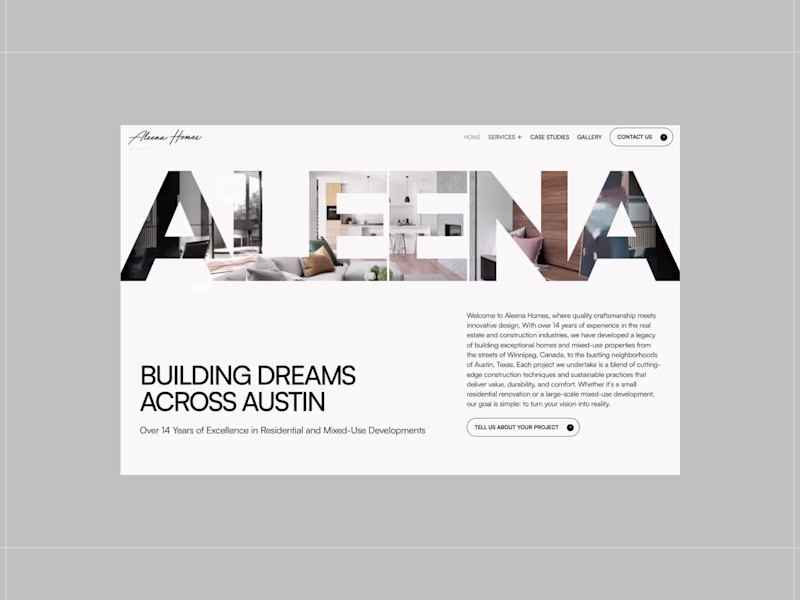 Cover image for Aleena Homes | Content Management in Framer