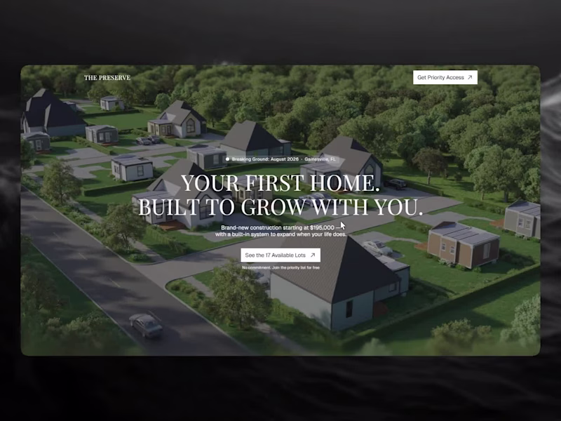 Cover image for The Preserve — Lead Generation Landing Page