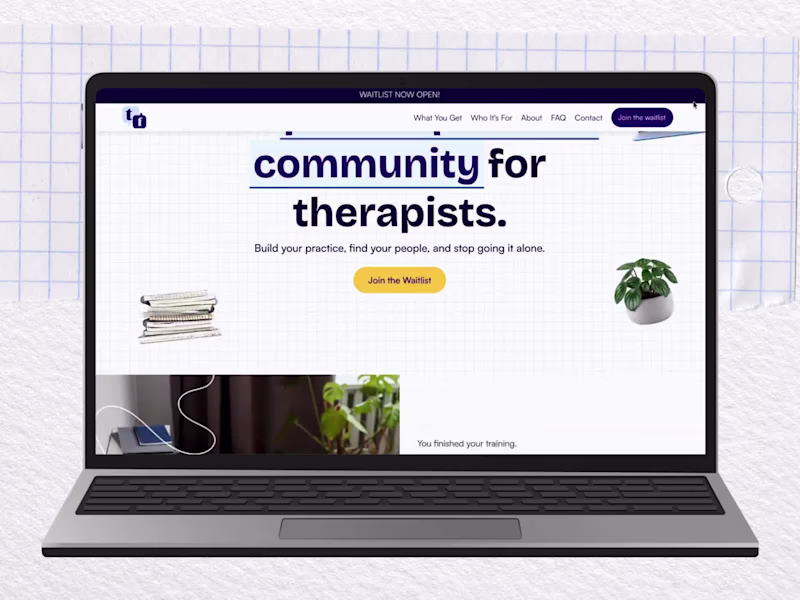 Cover image for Community Landing Page Development for Therapists
