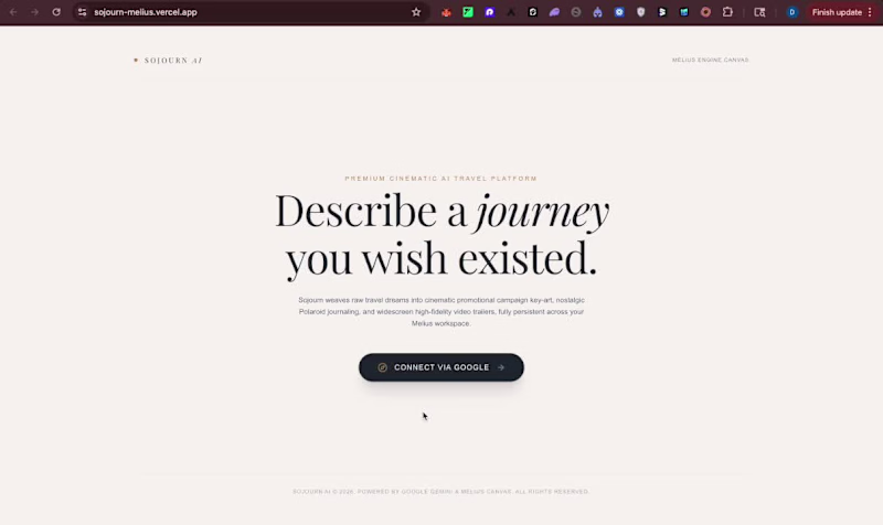 Cover image for Sojourn AI — Cinematic Travel