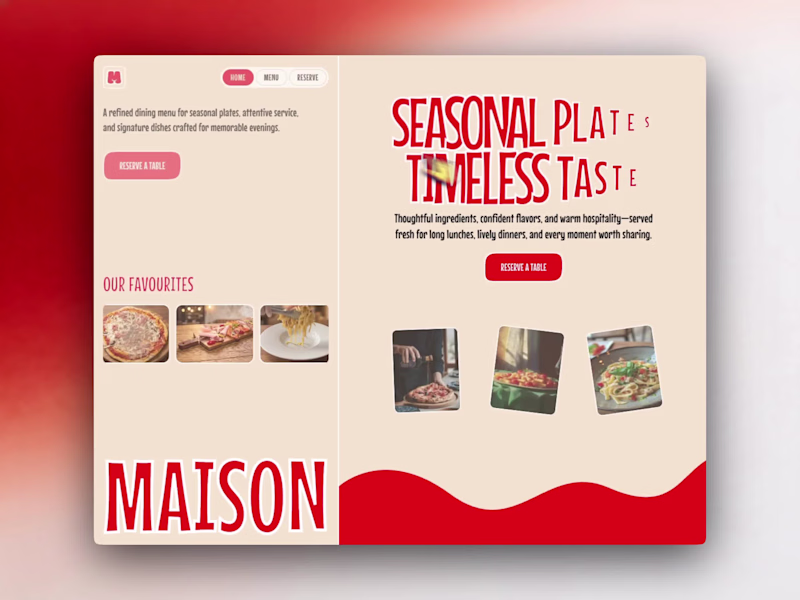 Cover image for Menu Maison - Framer Template