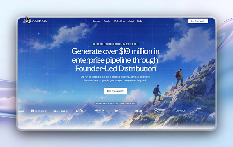 Cover image for recent website revamp for Founderled