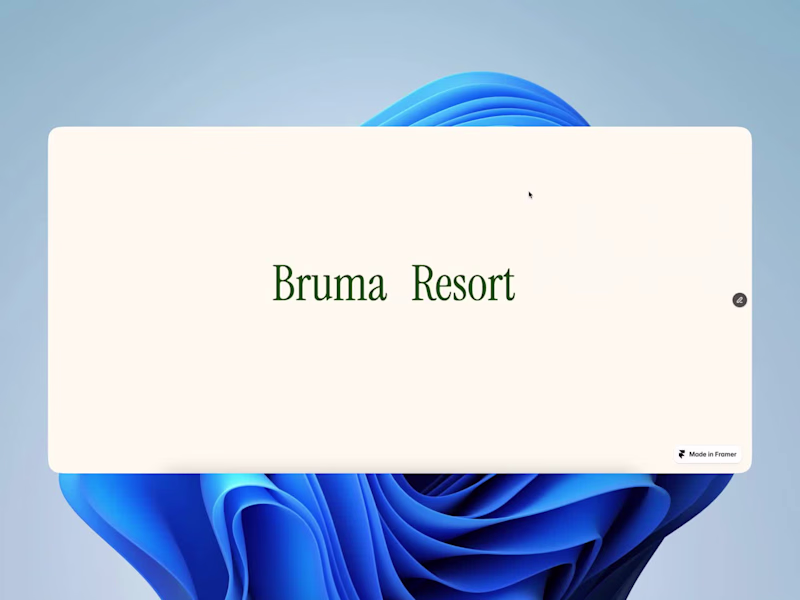 Cover image for Bruma Resort ,Concepto website para