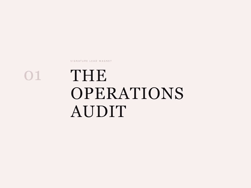 Cover image for Created "The Operations Audit", a
