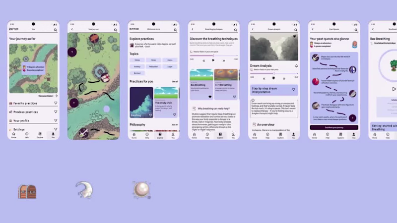 Cover image for UX and Visual Design for Rhythm, Mental Health App 