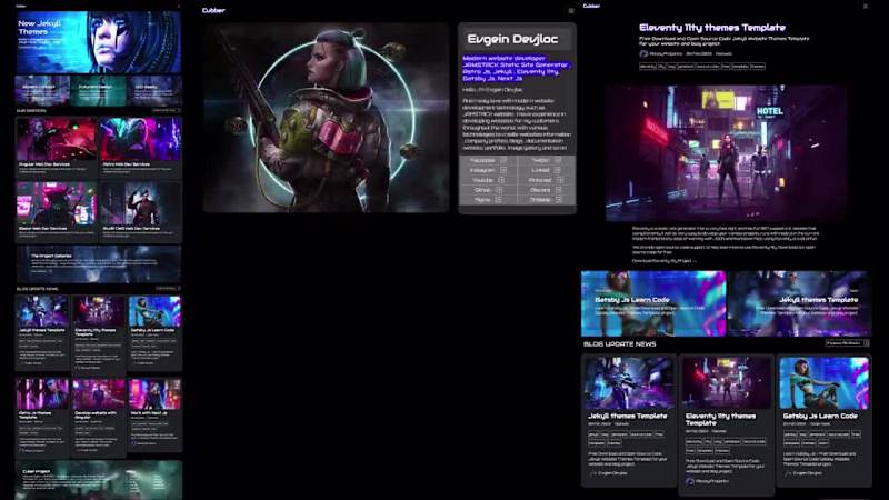 Cover image for JAMSTACK static site generator cyberpunk