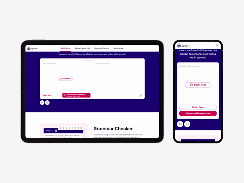 Cover image for SpinBot SaaS Website Redesign