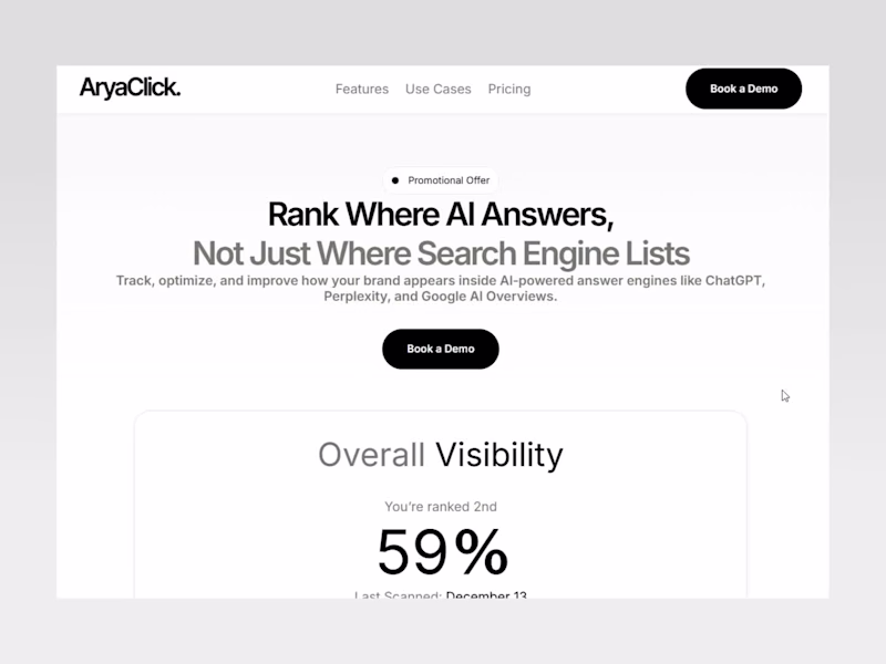 Cover image for Landing Page Design for AEO SaaS Platform