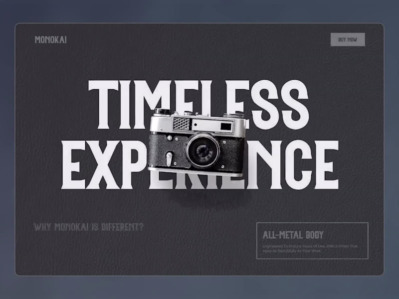 Cover image for Monokai Premium Camera Landing Page Design