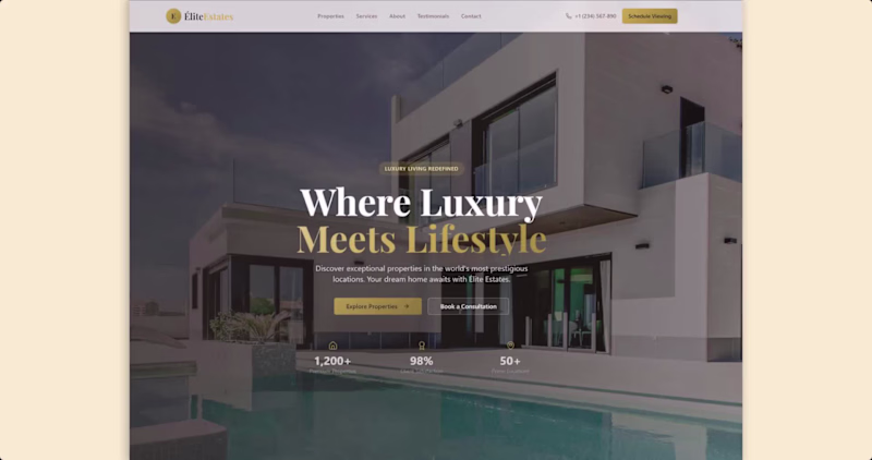 Cover image for Luxury  real estate website 