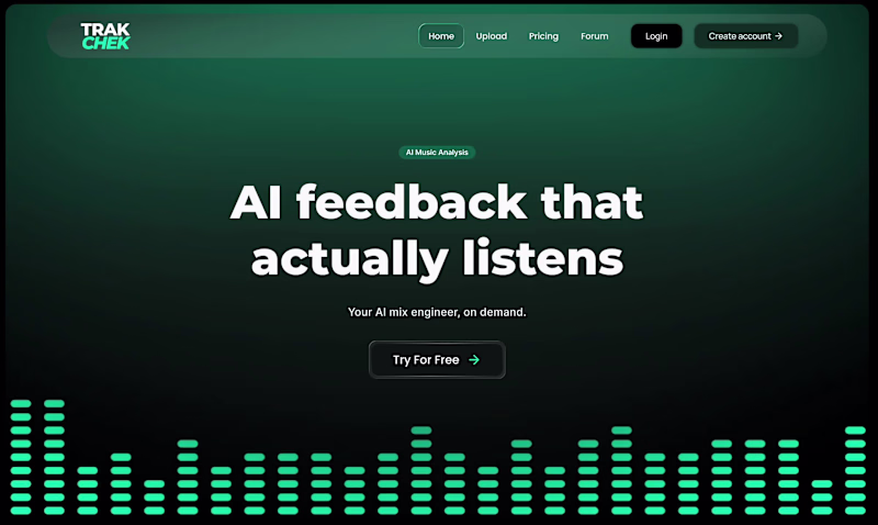 Cover image for TrakChek AI Music SaaS and Web Design 