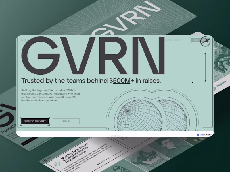 Cover image for A Motion-Driven Webflow Experience for a High-Trust Web3 Team