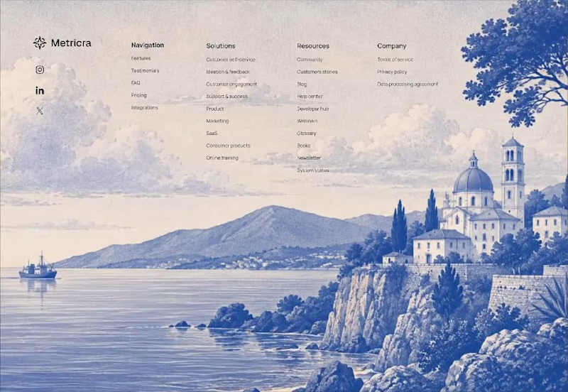 Cover image for My favorite footer section I’ve made so far. Built using hig...