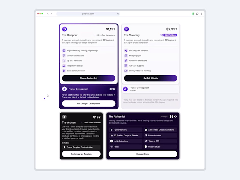 Cover image for Pricing section on my design studio website 🚀