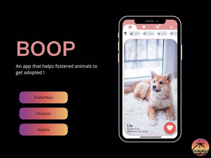 Cover image for Boop - An app that helps fostered animals to get adopted !