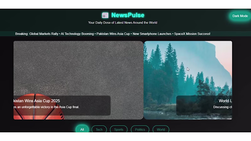 Cover image for NewsPulse – Modern News Portal with Dark/Light Mode, Live Fi...